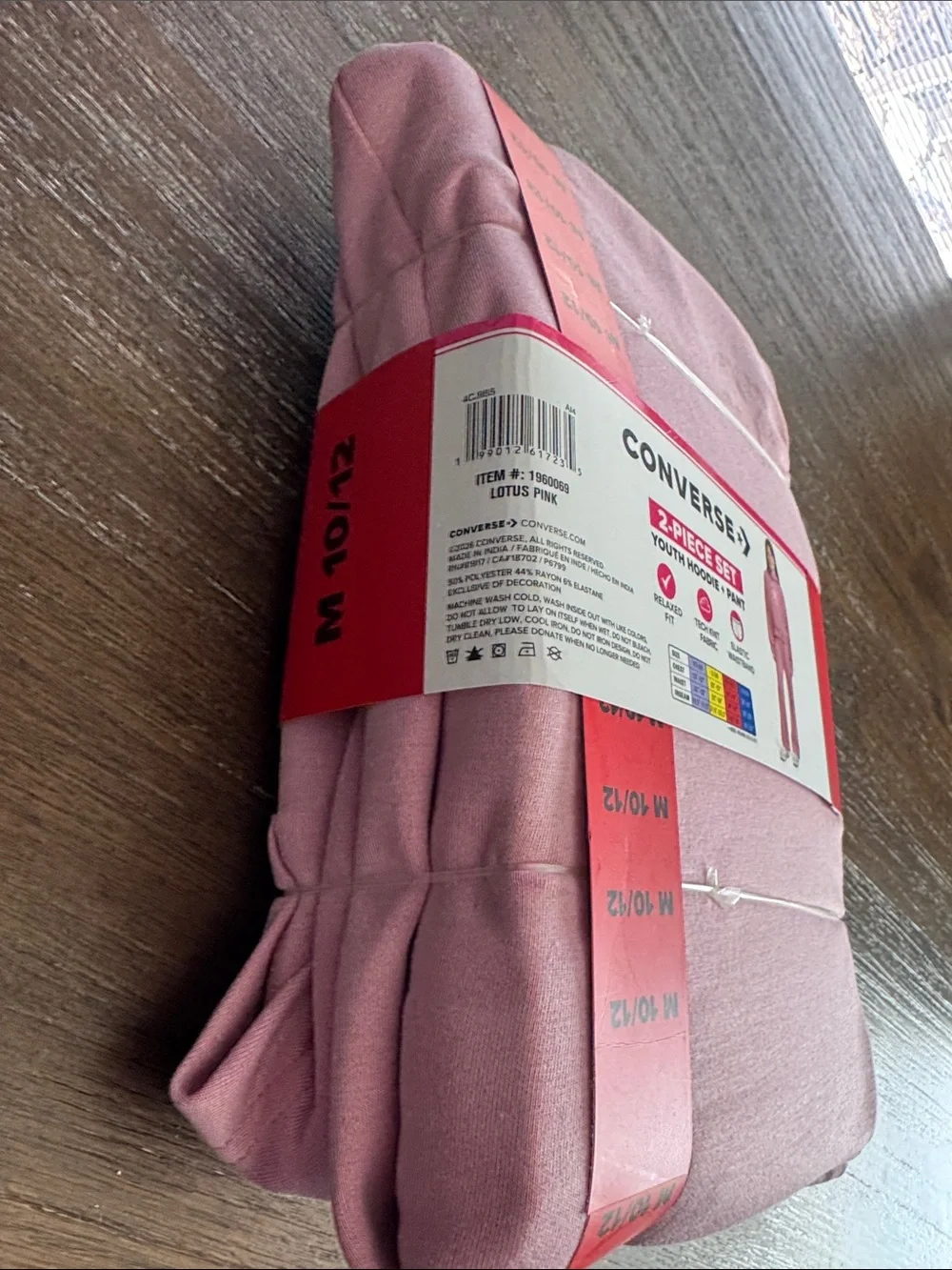Converse Youth Pink Hoodie & Jogger Set M 10/12